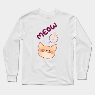 Meow Meow Silly Cat Long Sleeve T-Shirt